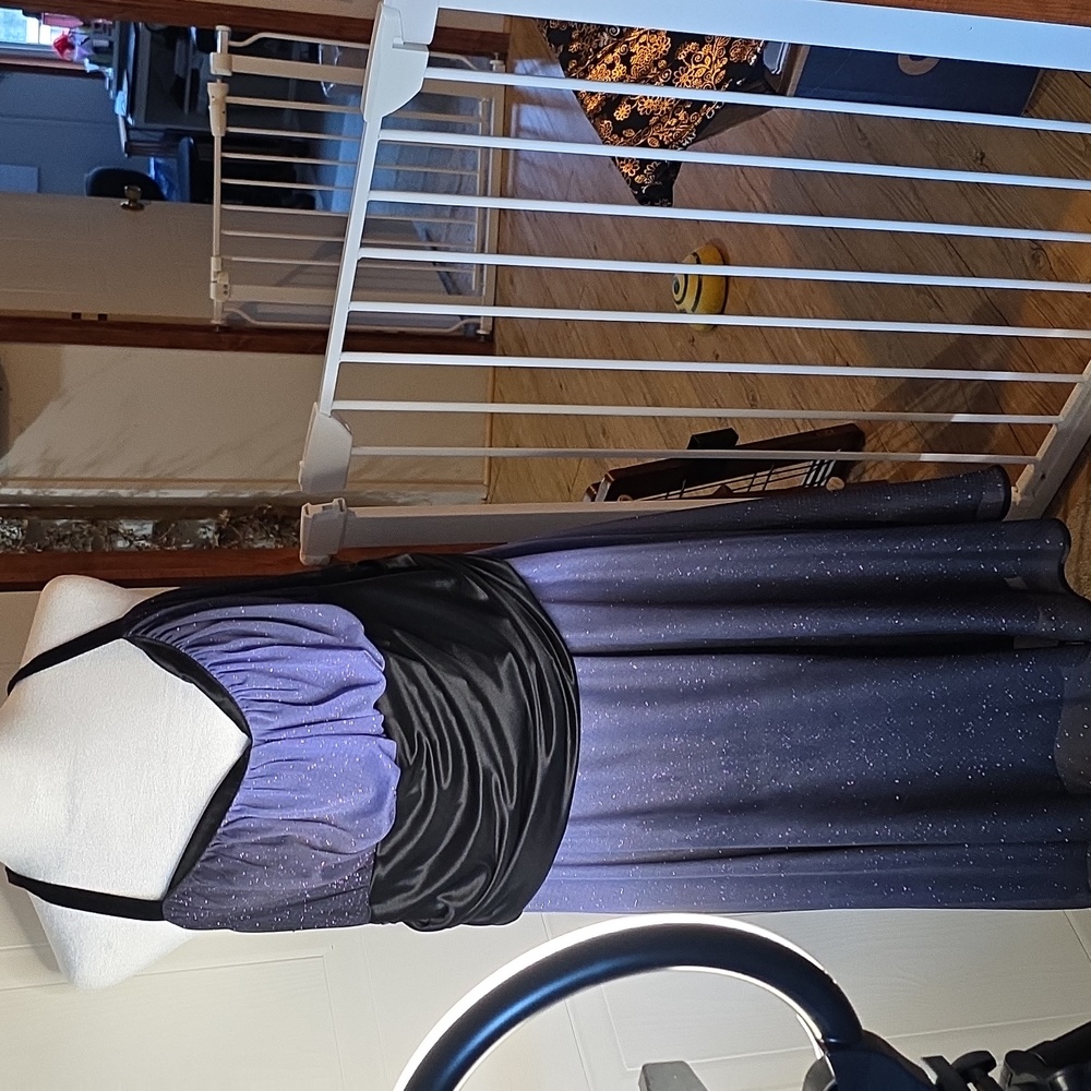dressbarn Elegant Black and Purple Midi Dress With Sparkles Its Really Pretty In